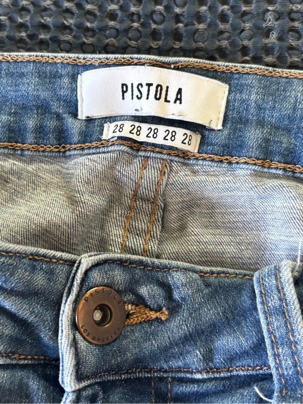 Pistola Faded Blue Denim Jeans with Contrast Stitching